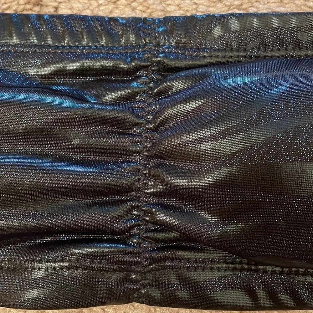 CHARLOTTE RUSE Dark glitter blue/black bandeau bra in women’s size Medium